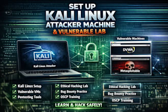 set up kali linux attacker machine with vulnerable lab for penetration testing