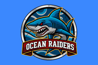 do unique shark mascot logo for your brand or team