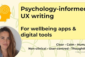 write psychology informed UX content for wellbeing apps and tools