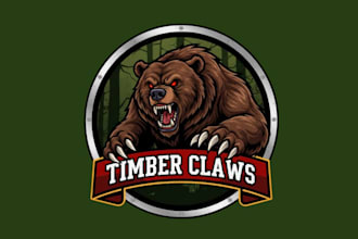 create fierce custom bear mascot logo for your brand
