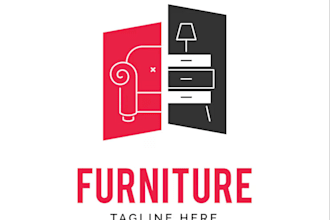 do furniture, craftsman, interior and building logo design
