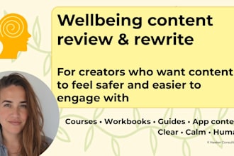 review and improve wellbeing content