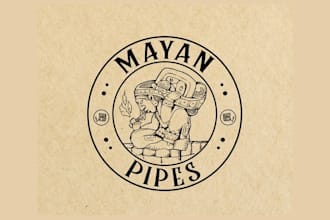 design glamorous logo for hand made mayan pipes