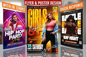 design dj night, music concert halloween,club glow event party flyer poster