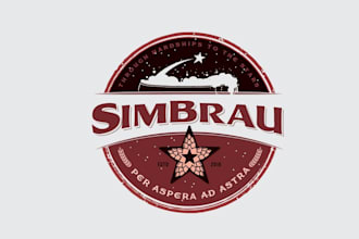 design premium monogram bar beer logo for home brew blog