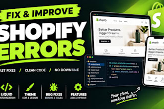 fix shopify error after theme updates, apps or code changes