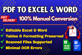 be convert PDF to word or excel manually
