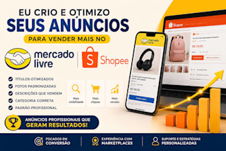 criar seus anúncios no mercado livre ou shopee