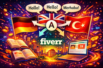 fast and  german, english, and turkish translation