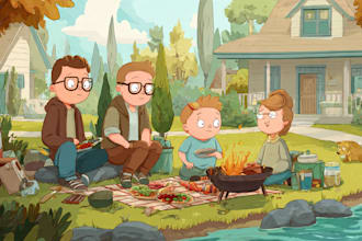 make a cute cartoon illustration