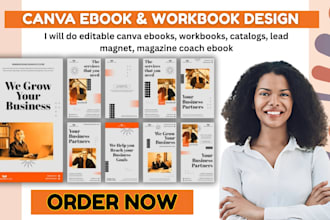do editable canva ebooks, workbooks, catalogs, lead magnet,magazine couch ebook