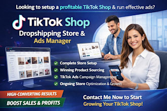 setup tiktok shop dropshipping store manage tik tok shop ads campaign marketing