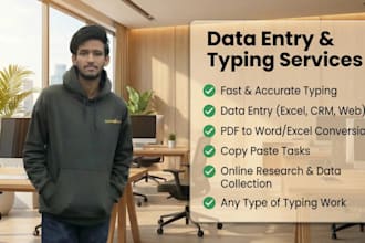 provide accurate data entry and web research services