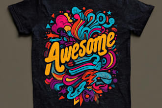 design a custom illustrated t shirt and merchandise design