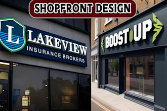 create luxury shopfront or storefront window graphics ,signage design