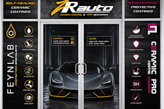 create luxury shopfront or storefront window graphics ,signage design