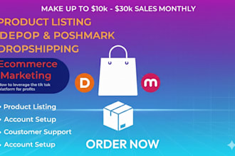 be product listing and store management for poshmark , depop , mercari