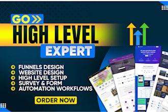 build gohighlevel sales funnel, setup website, create ghl automations, workflow