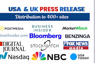write and distribute UK press release on UK websites with backlinks