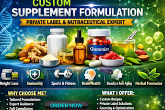 do custom supplement formulation, private label, and nutraceutical formula