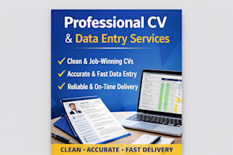create a professional CV or resume and do fast and error free data entry