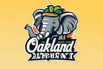 make unique oakland elephant logo with t shirt design