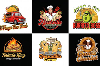 design food truck restaurant bakery, trailer wrap mexican logo for  business