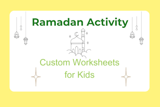 create custom ramadan activity worksheets for kids printable PDF