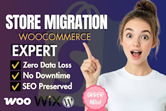migrate your e commerce website to shopify, woocommerce, without data loss