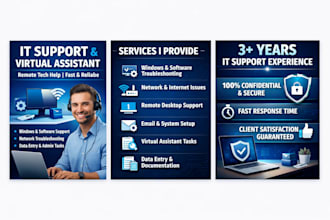 provide remote IT support, network troubleshooting and virtual assistant