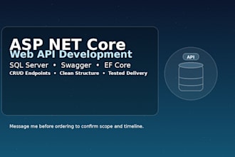 build an asp net core web API with sql server and swagger