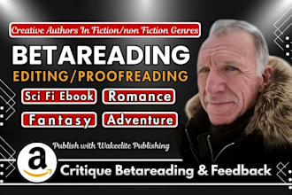 sci fi ebook betareading, fantasy, adventure, thriller romance book proofreading