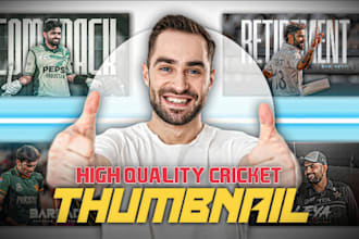 design a eye catchy cricket youtube thumbnail