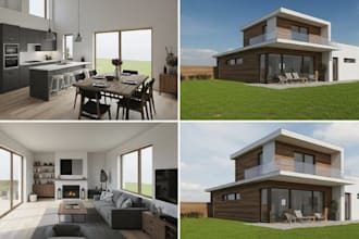 do 3d architecture interior, exterior design  in lumoin, d5 render,  sketchup