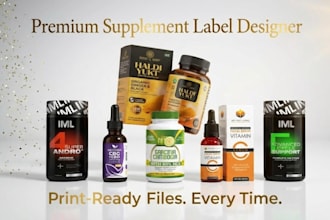 design german premium supplement label for vitamin capsules protein bottle label