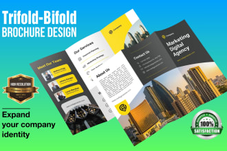 deliver bifold or trifold brochure design, leaflet, print or digital