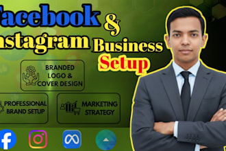 set up facebook and instagram business profiles with branding