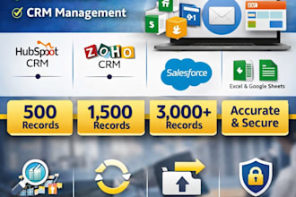 do CRM data entry and cleanup in hubspot zoho salesforce