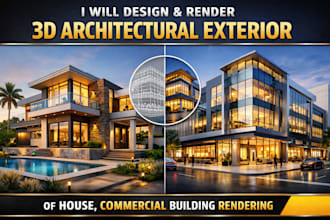 design render 3d architectural exterior of house commercial building rendering