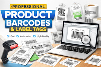 create scalable, print ready barcodes with clean label tags for products