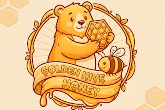 create cbd infused honey company logo