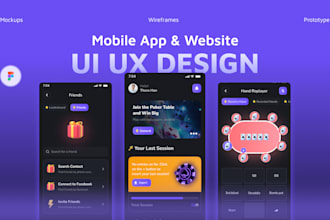do ui ux design, app design, figma design, website design, saas design