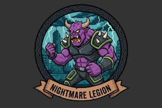 create unique monster mascot logo for twitch, esports youtube branding