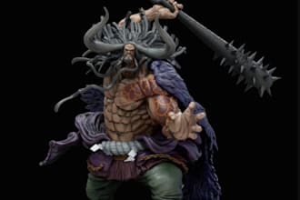 realistic dnd statue, stl for 3d printing,fantasy anime,vrm character creature