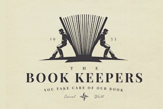 do professional bookstore, library, education, and book logo design