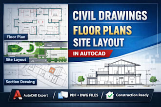 create autocad site plans, floor plans, and layouts