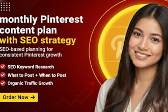 create a monthly pinterest content plan with SEO strategy