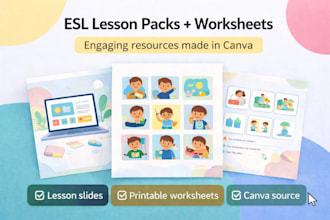 create esl teaching materials worksheets and slides in canva