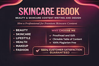 write and design beauty, fashion, skincare, lifestyle health, beauty tips ebook