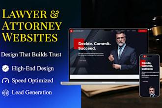 design a professional lawyer, attorney, or expert witness portfolio website